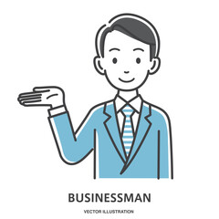 案内する若い男性会社員