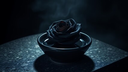 Elegant Rose Bouquet with Black Bowl