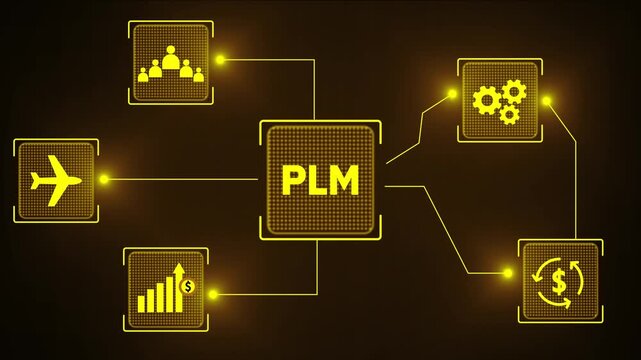 PLM Product lifecycle management system technology concept. Technology, Internet and network concept. performance metrics, and business insights from large data sets ,network , business ,technology.