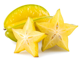 Fototapeta premium star fruit or star apple on white background healthy fruit food isolated