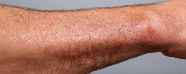 Closeup of arm with visible goosebumps concept. Close-up view of an arm showing skin condition or ailment.