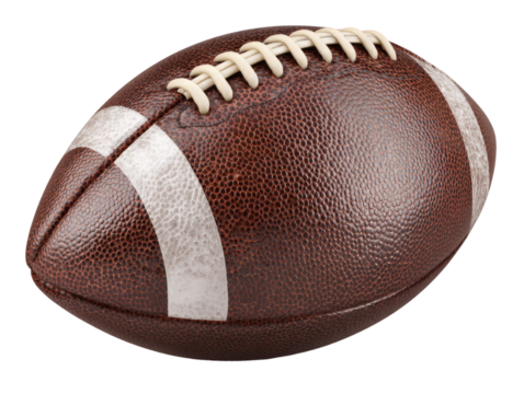 Classic leather American football ready for the big game, capturing the spirit of sport