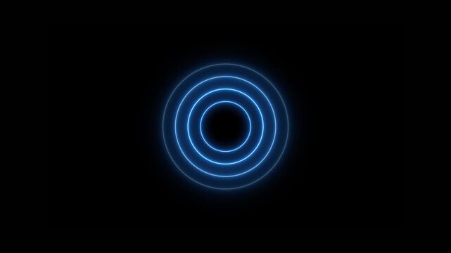 Neon line Technology radio waves signal icon animation. Radio waves background. Network tower produced radio wave concept. Neon circle technology radio waves. - Powered by Adobe