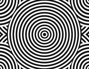 Fototapeta premium Black and white concentric circles pattern