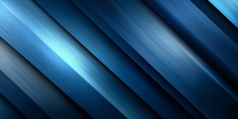 Obraz premium Abstract blue metallic stripes create a sleek and modern design with a smooth and shiny texture.