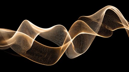 Obraz premium Abstract Golden Swirl on Black