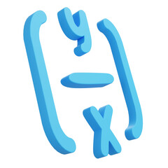 3D cartoon microscope with DNA helix and purple virus illustration, isolated on white background, educational science symbol for biology and chemistry research.