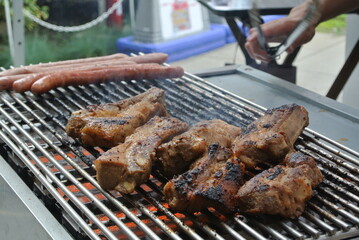 pork ribs in grill
