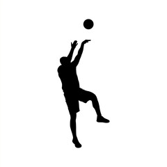 Black silhouette artwork of a basketball player performing a slam dunk, ideal for apparel, poster, or sports branding.