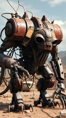 Robotic Soldier against a Desert Backdrop