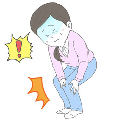 膝が痛い女性3　青ざめる