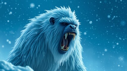 Fierce Polar Bear in Snowy Landscape