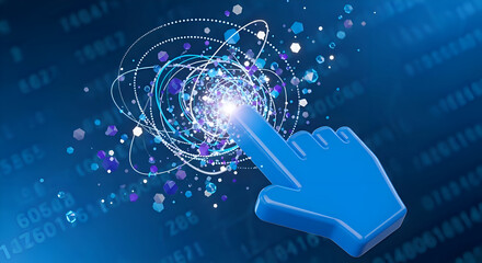 Futuristic Data Connection Clicking Concept