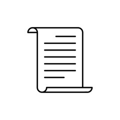 Scroll paper icon vector logo simple linear illustration for web and app..eps