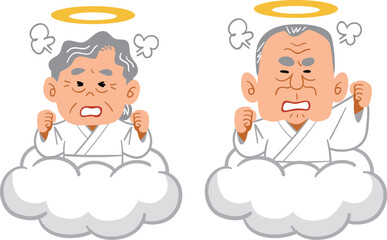 天国で怒るおじいちゃんとおばあちゃん