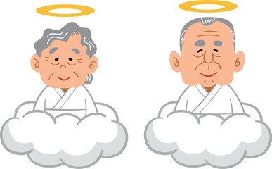 天国で微笑むおじいちゃんとおばあちゃん