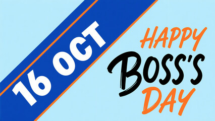 Slant bars and text represent the celebration of Boss's Day, used for team blessings to the boss and workplace interaction scenes.
