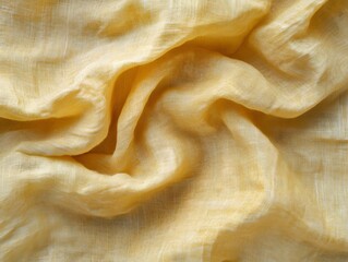Textured Yellow Linen Fabric Drape Background