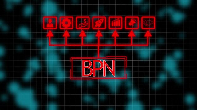 4k Animated digital graphic BPN teamwork and business strategy, Business, network concept teamwork, technology, telecommunication graphics.4k video Technology Concept