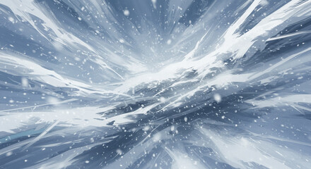 Abstract Snowy Winter Landscape with Blizzard Effect