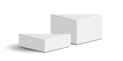 Triangle block podium stage platform pedestal vector for product display, awards, and elegant showcases. Useful for illustrating a sophisticated background, a luxurious space, or a corner stand.