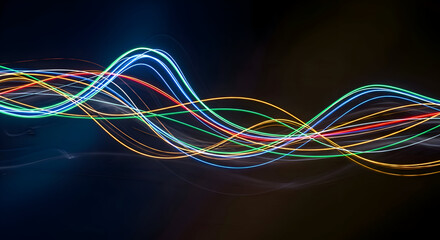 Colorful Light Streaks Abstract Background