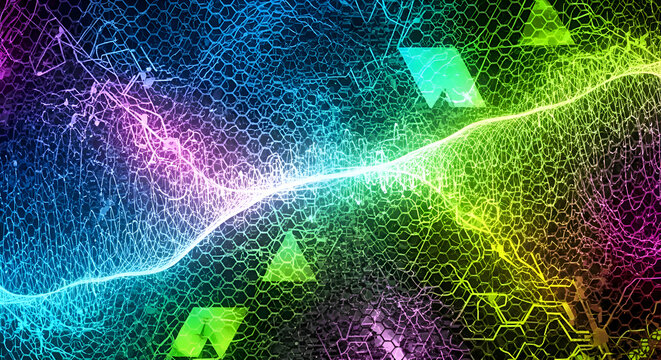 Abstract Network Background with Vibrant Color Gradients