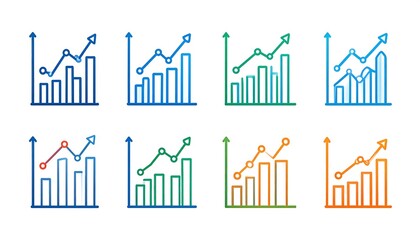 Colorful bar graphs with upward arrows