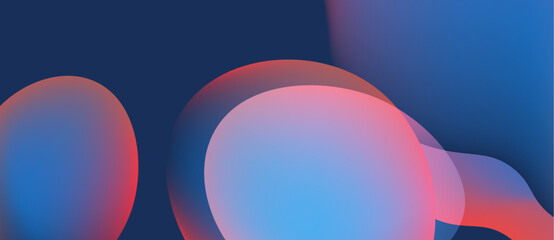 Abstract shapes blend, creating vibrant blue, pink hues. Smooth gradients suggest depth, light interplay. Minimalist design evokes calm atmosphere.