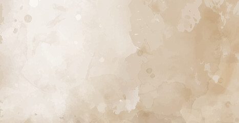 Vector watercolor art background. Old paper. Marble. Stone. Beige watercolor texture for cards, flyers, poster, banner. Stucco. Wall. Brushstrokes and splashes. Painted template for design.