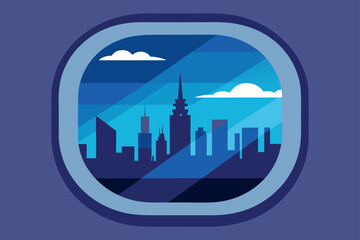 Obraz premium Dramatic City Seen from Airplane Window