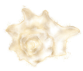 Irregular Golden Shape With Textured Surface On Black isolated on a transparent background