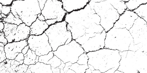 Dry Cracked Earth Black and White Abstract Grunge Texture Background