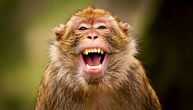 The monkey was laughing