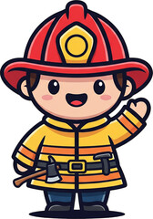 Cute Firefighter Character