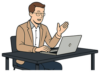 Business communication vector | professional office interaction, team collaboration, remote work