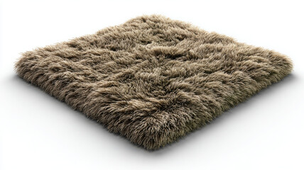 Fototapeta premium Soft brown shaggy carpet with thick texture and cozy feel