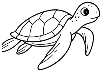Fototapeta premium Graceful sea turtle vector | ocean wildlife art - marine life decor for earth day celebrations