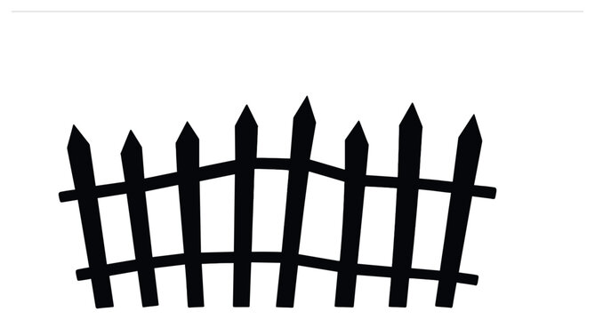 Eerie crooked fence vector for halloween: spooky, mysterious, haunting design element
