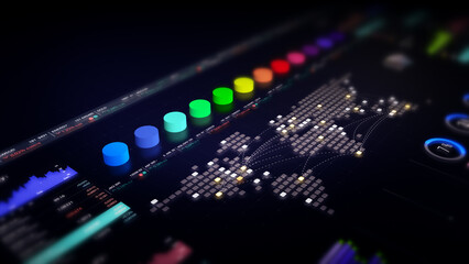 Obraz premium Dynamic data visuals for business info graphics, animated charts, and data-driven insights for a business meeting mock-up. Explore the world of trading, stock exchanges, and crypto