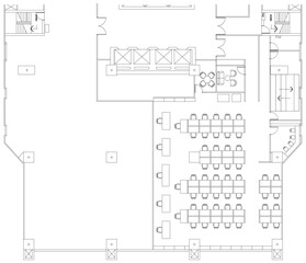 2D Office Furniture Layout Plan Vector – Workstations, Meeting Room, Reception