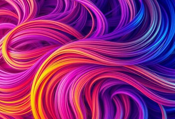Fototapeta premium Abstract swirling strands of hair forming a continuous repeating design, waves, image
