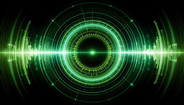Abstract Green Energy Waveform Display