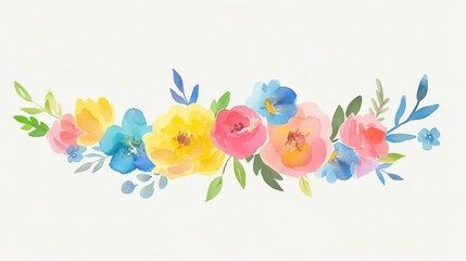 Delicate watercolor wildflower and leaf illustrations