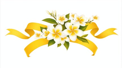 Elegant vertical frame of Plumeria Frangipani flowers