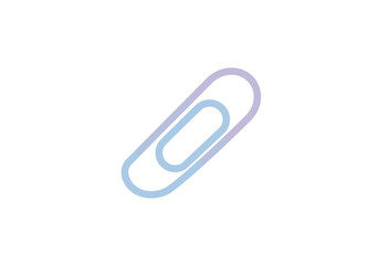 Pastel-Colored Paperclip Icon Office Supply Graphic.