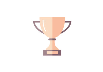 Flat Design Illustration of a Bronze Trophy Cup with Handles and Base.