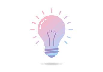 Pastel Pink and Blue Gradient Light Bulb Idea Icon.