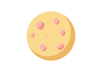 Round Cookie with Pink Filling Pieces.