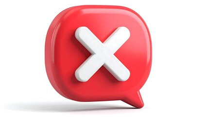 Obraz premium Red X Cancel Speech Bubble Icon.